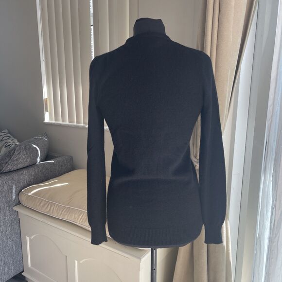 AQUA 100 % CASHMERE Black sequins & beads pockets Cardigan Sweater XS - Picture 3 of 7